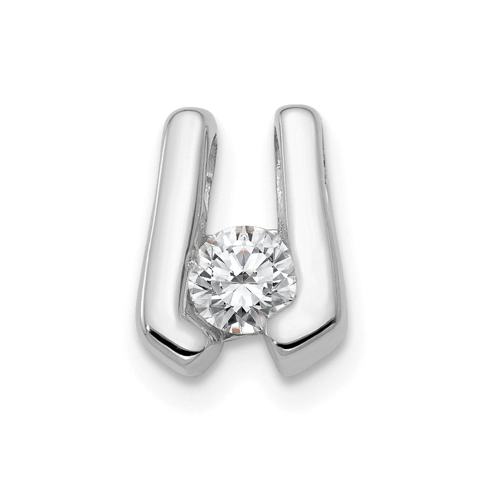 14k White Gold AAA Diamond Slide