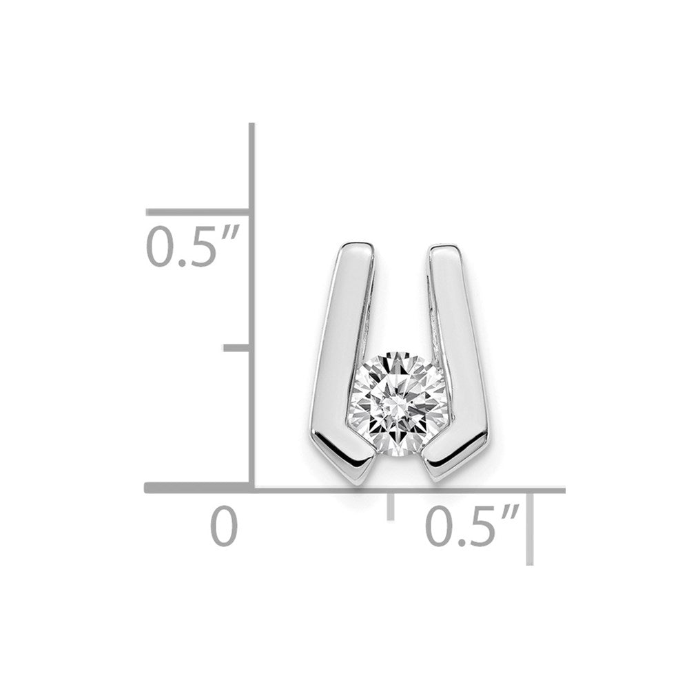 14k White Gold Complete A Diamond Slide Fits up to Regular/ Fancy or Reversible Omega