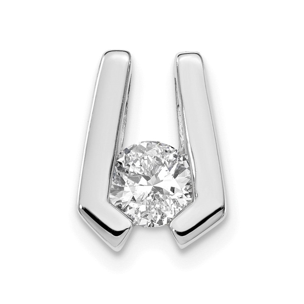 14k White Gold Complete A Diamond Slide Fits up to Regular/ Fancy or Reversible Omega