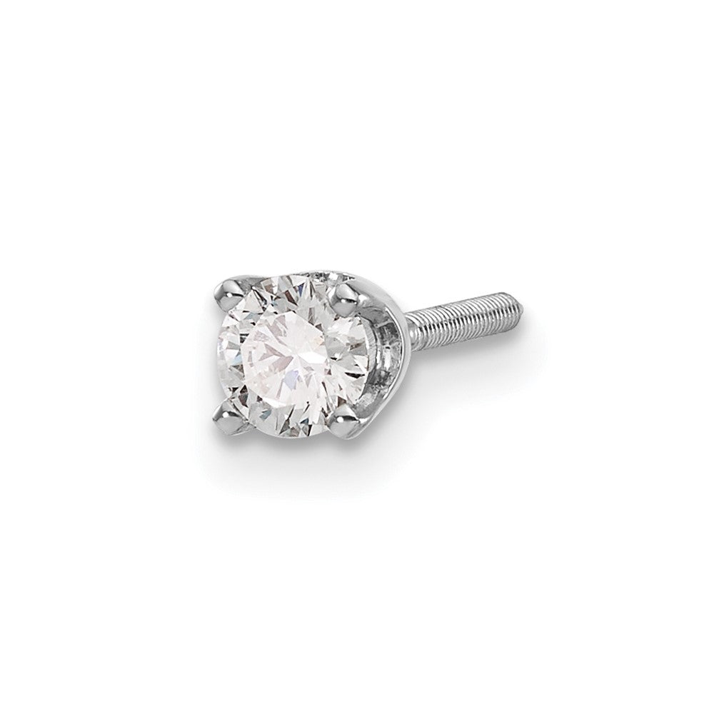 14k White Gold AA Quality Complete Diamond Stud Earring