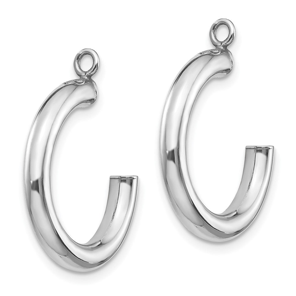 14k White Gold Polished 3x Tube Hoop Earring Jackets