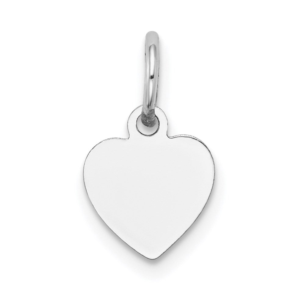 14k White Gold Plain .011 Gauge Engravable Heart 11x Disc Charm