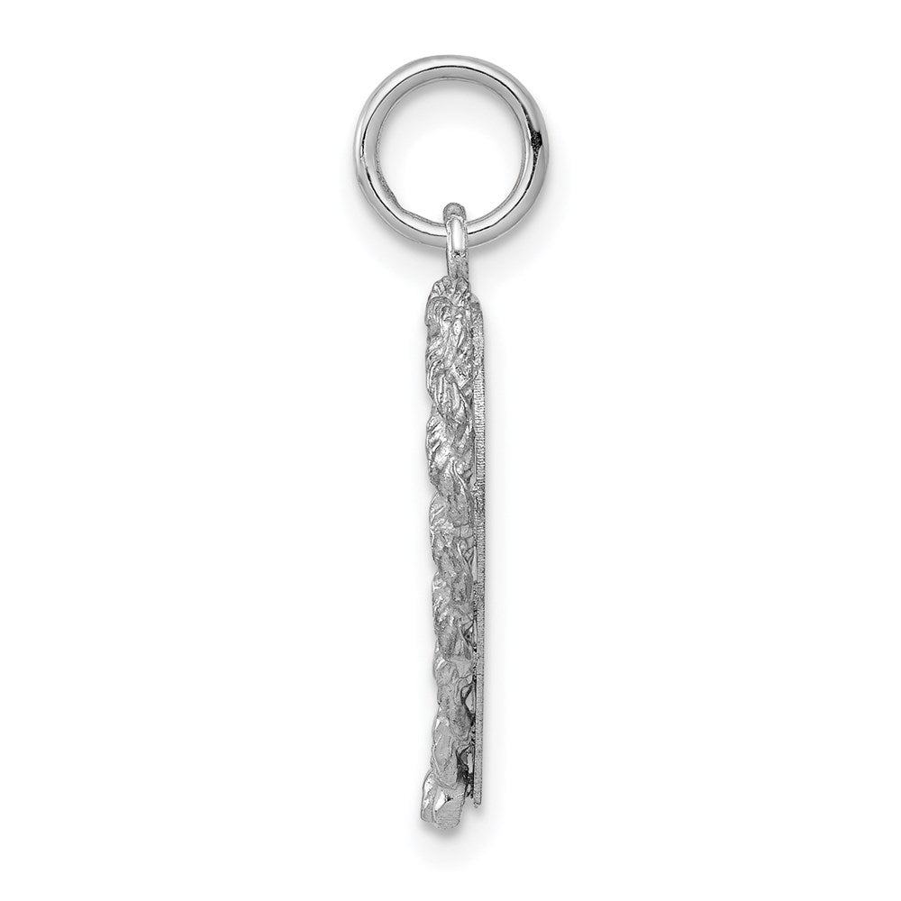 14k White Gold Etched Design with Rope Edge .013 Gauge Engravable Heart 20x Disc Charm
