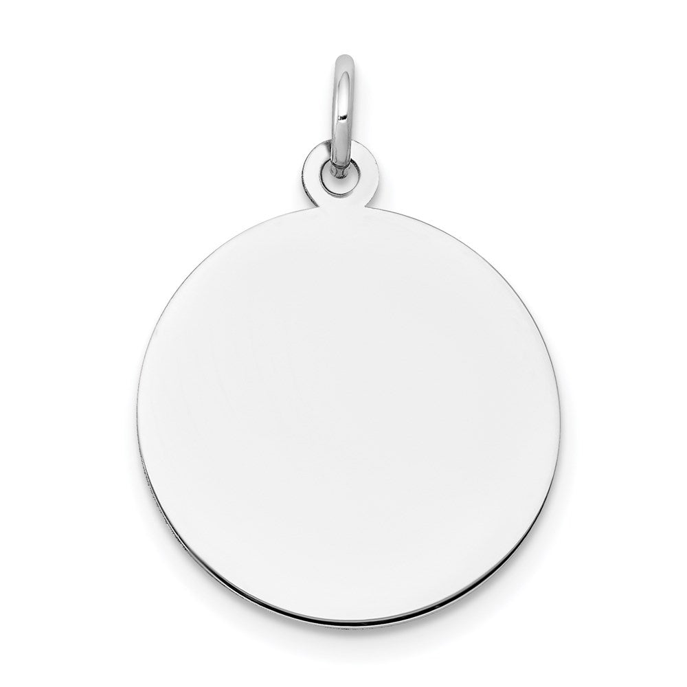 14k White Gold Plain .035 Gauge Round Engravable Disc Charm