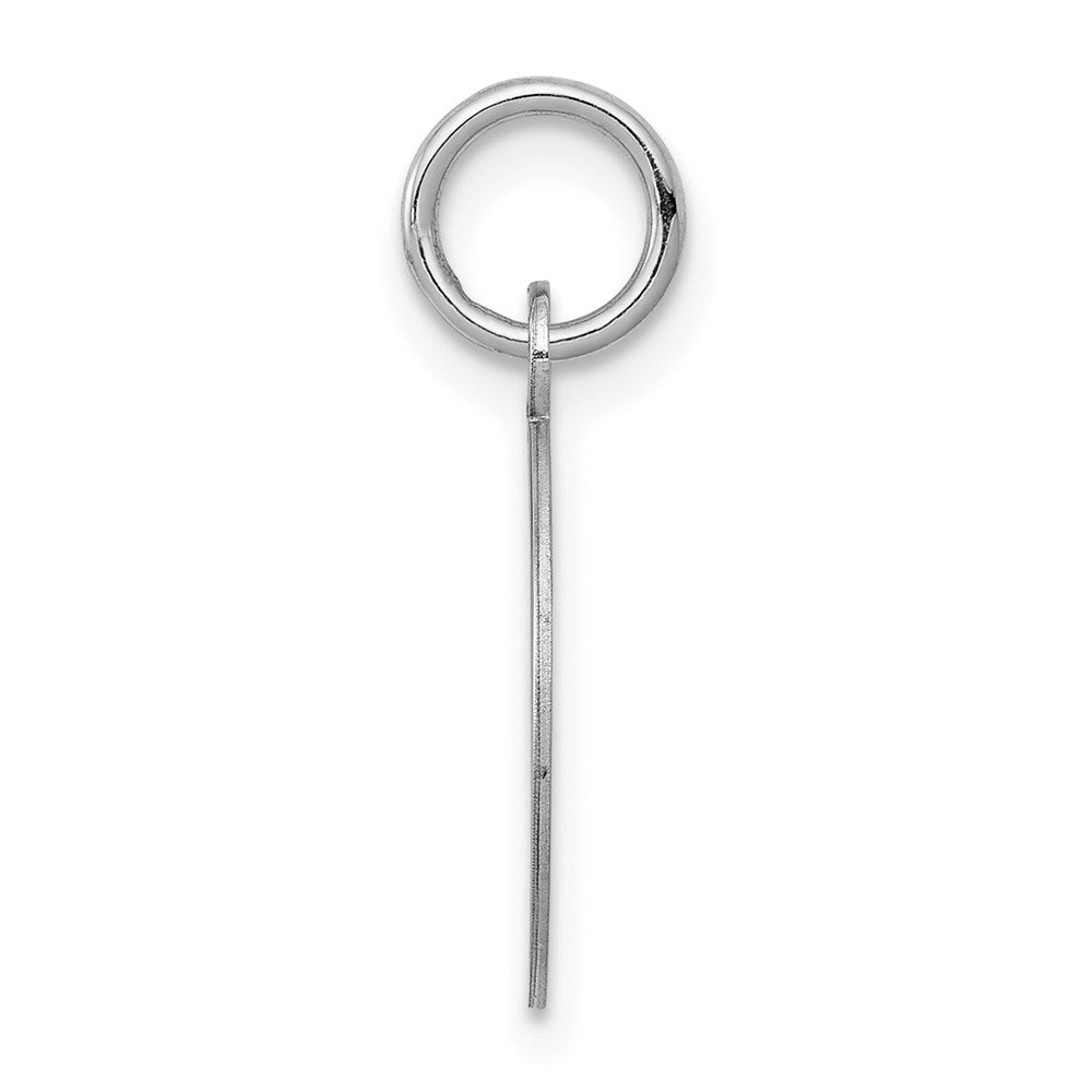 14k White Gold Plain with Grooved Edge .018 Gauge Round Engravable Disc Charm