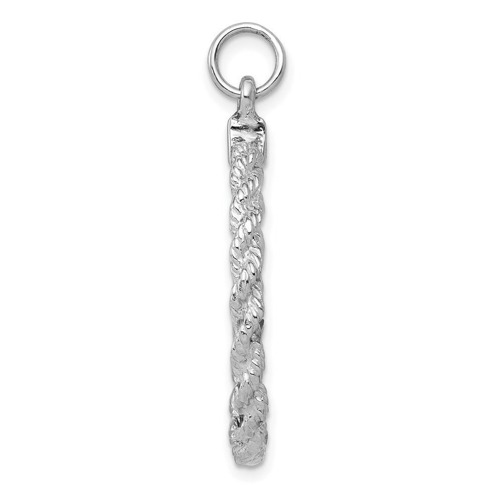 14k White Gold Rope Edge .013 Gauge Engravable Round 31x Disc Charm