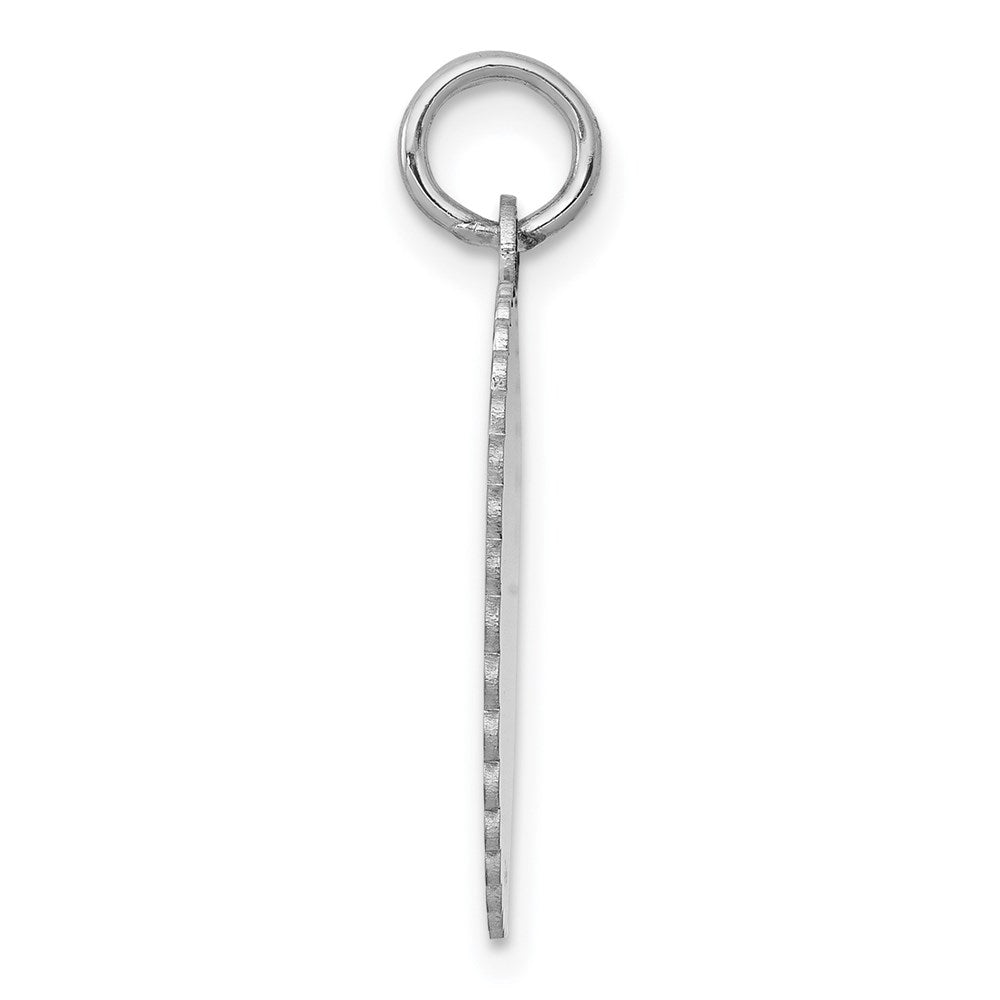 14k White Gold .027 Gauge Engravable Round Scalloped Disc Charm