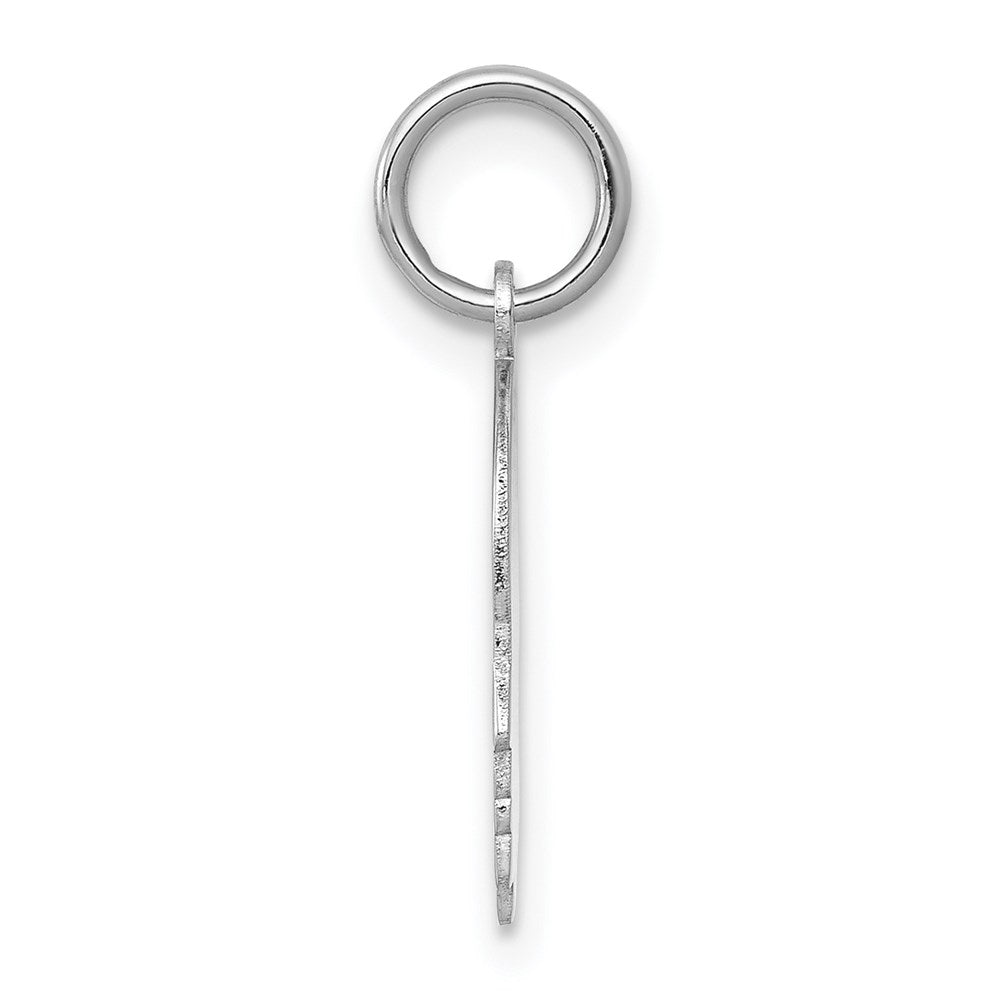 14k White Gold Plain Small.027 Depth Facing Right Engravable Boy Charm