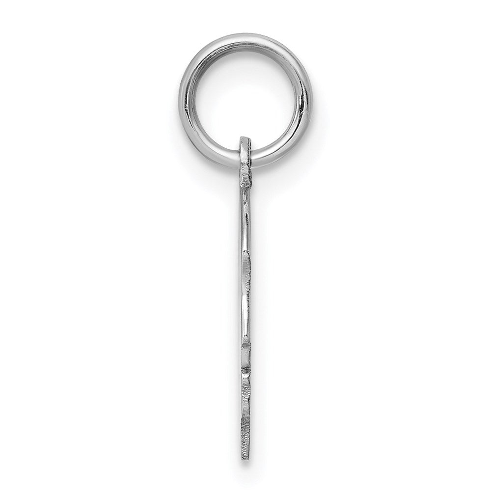 14k White Gold Plain Small.013 Depth Facing Right Engravable Girl Charm