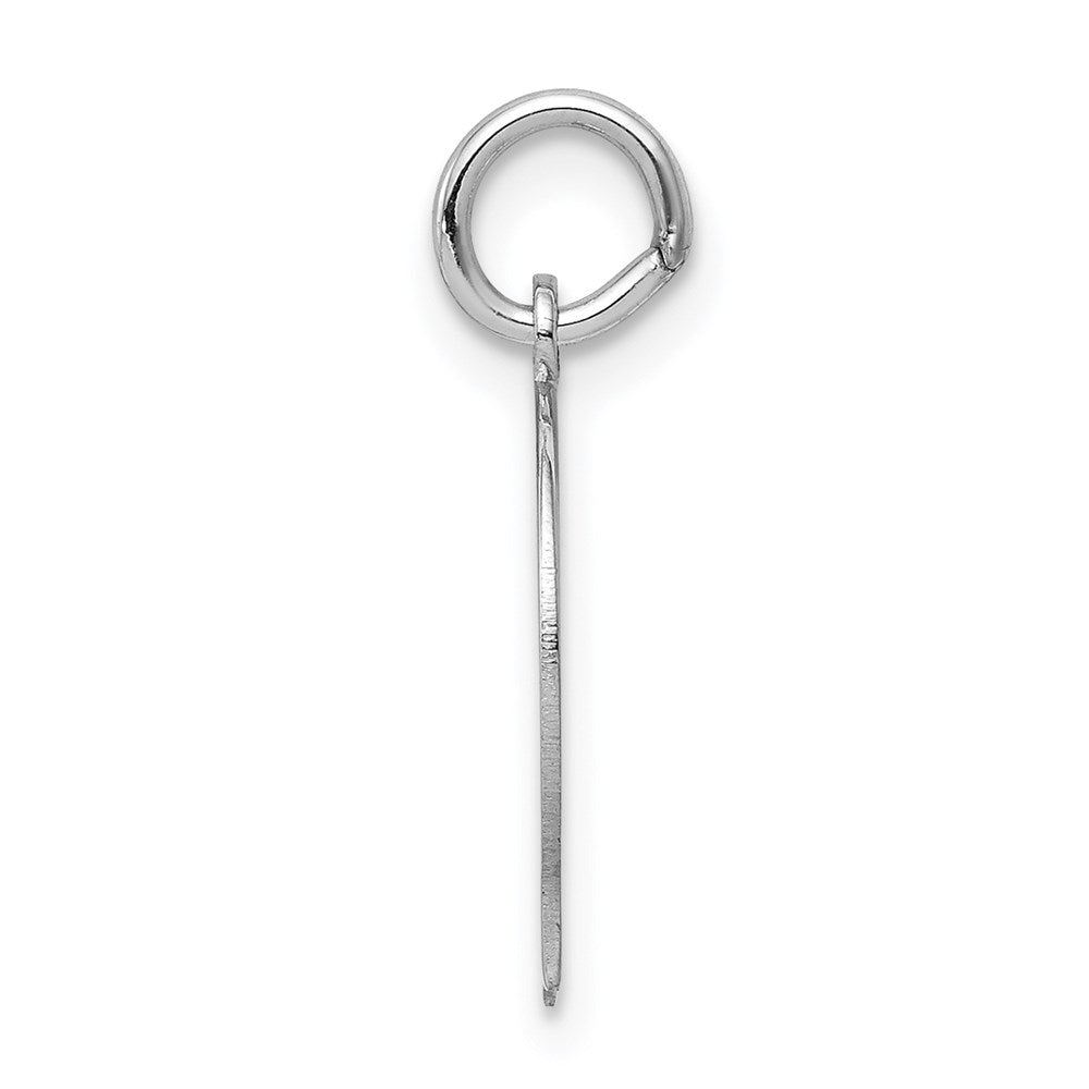 14k White Gold Plain Small.018 Depth Facing Left Engravable Boy Charm