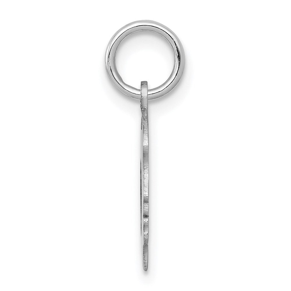14k White Gold Plain Small.009 Depth Facing Left Engravable Girl Charm