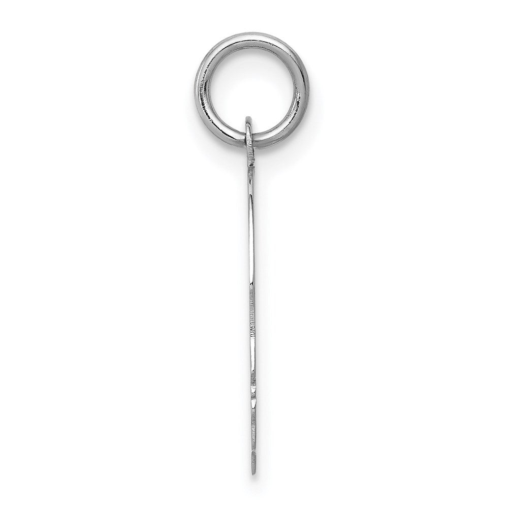 14k White Gold Plain Medium.035 Depth Facing Right Engravable Boy Charm
