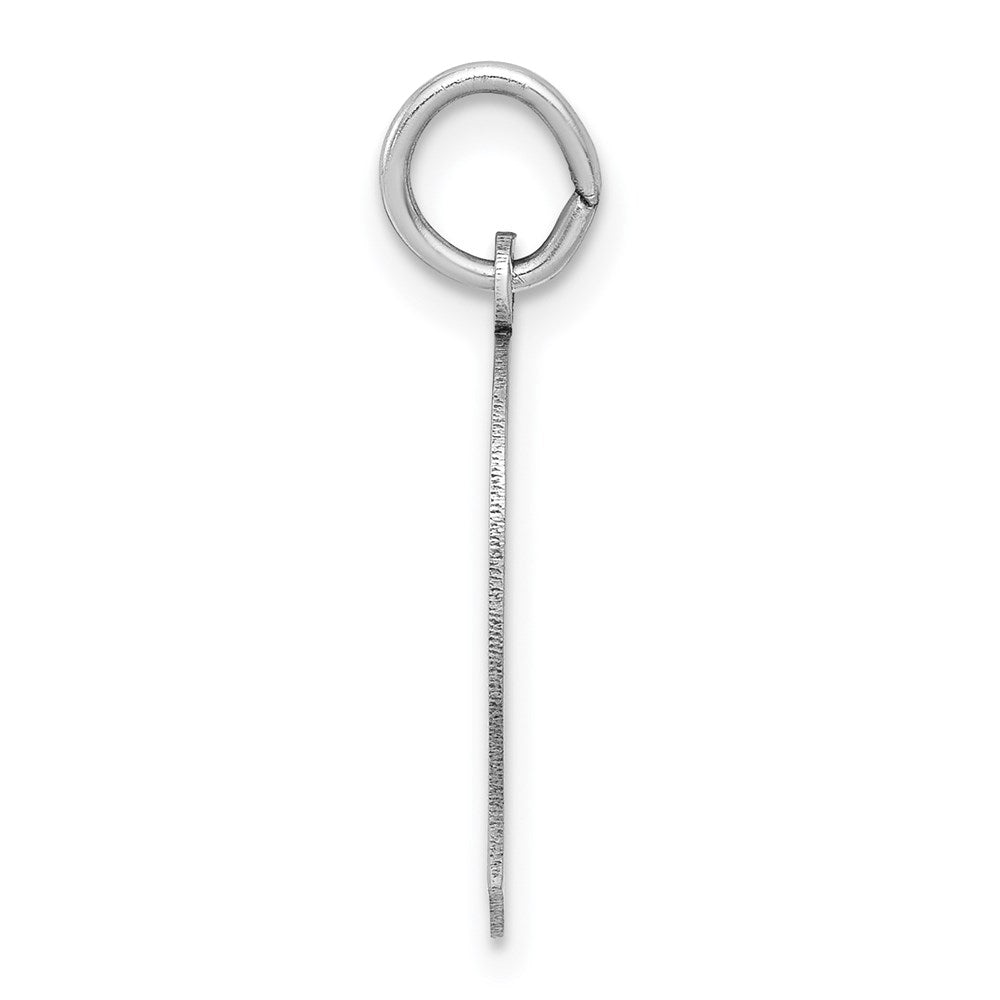 14k White Gold Plain Medium.035 Depth Facing Left Engravable Boy Charm