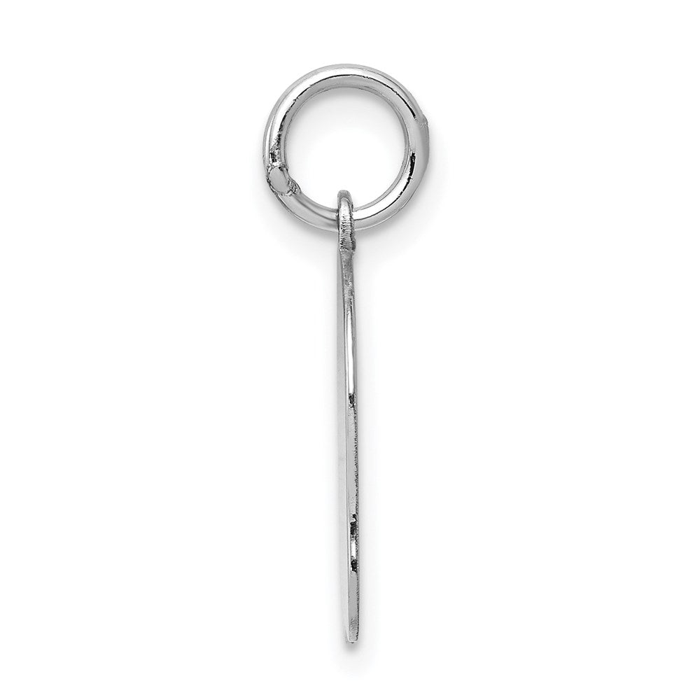 14k White Gold Plain Medium.009 Depth Facing Left Engravable Girl Charm