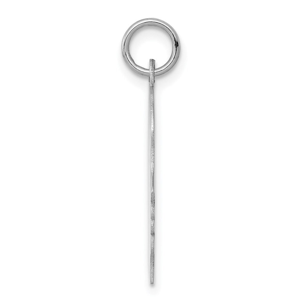 14k White Gold Plain Medium.018 Depth Facing Right Engravable Girl Charm
