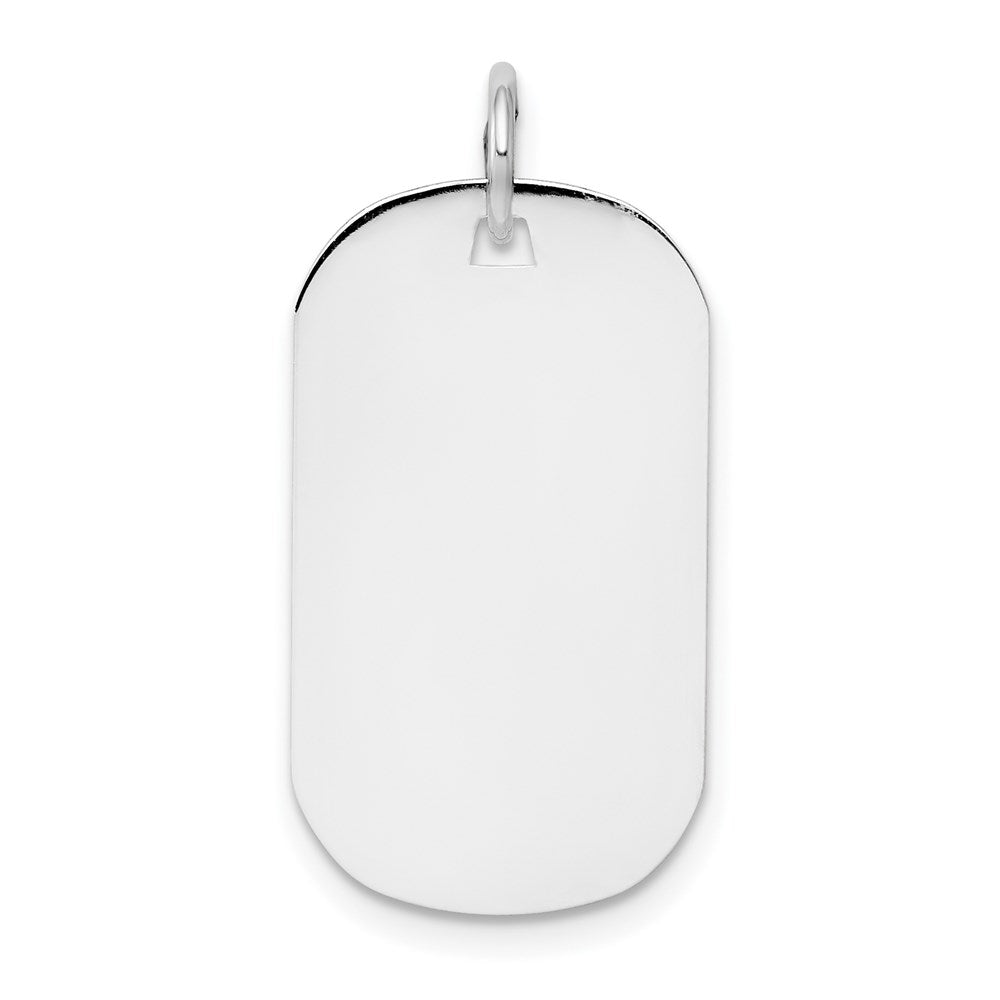 14k White Gold Plain 22.8x .027 Gauge Engraveable Dog Tag Disc Charm