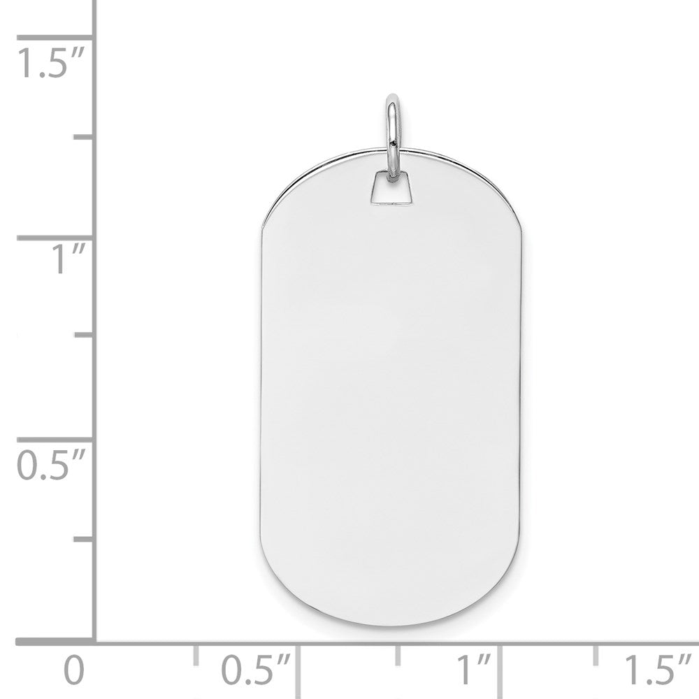14k White Gold Plain 30.5x .027 Gauge Engraveable Dog Tag Disc Charm