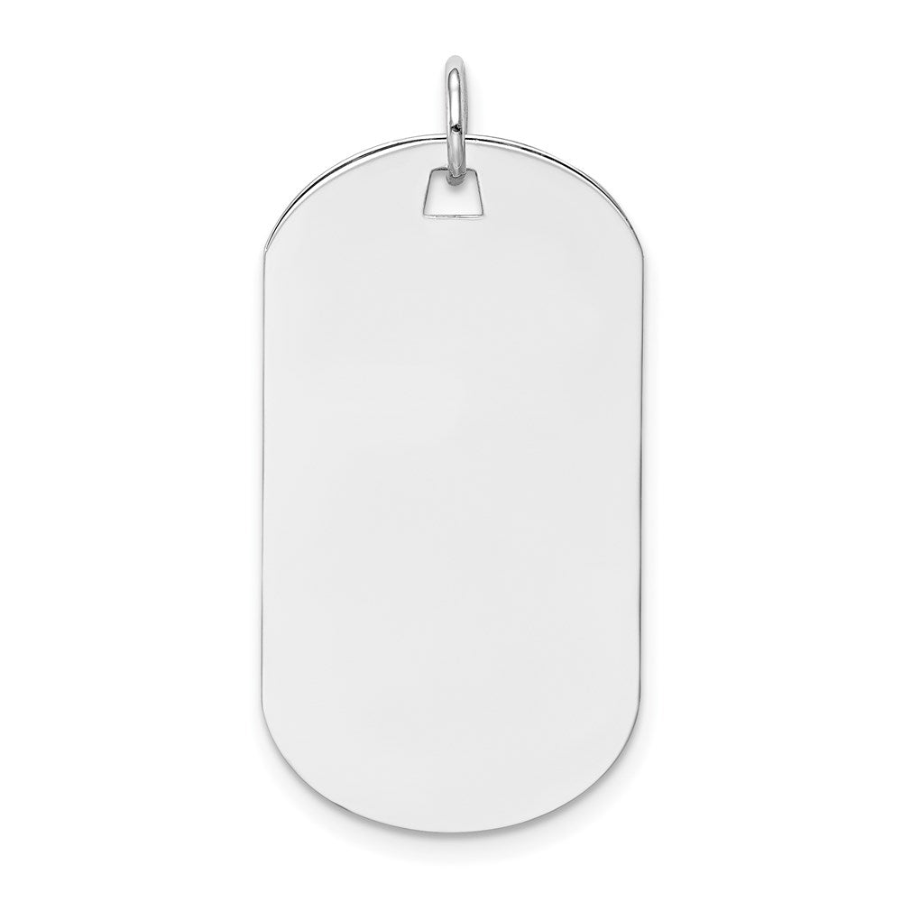 14k White Gold Plain 30.5x .018 Gauge Engraveable Dog Tag Disc Charm