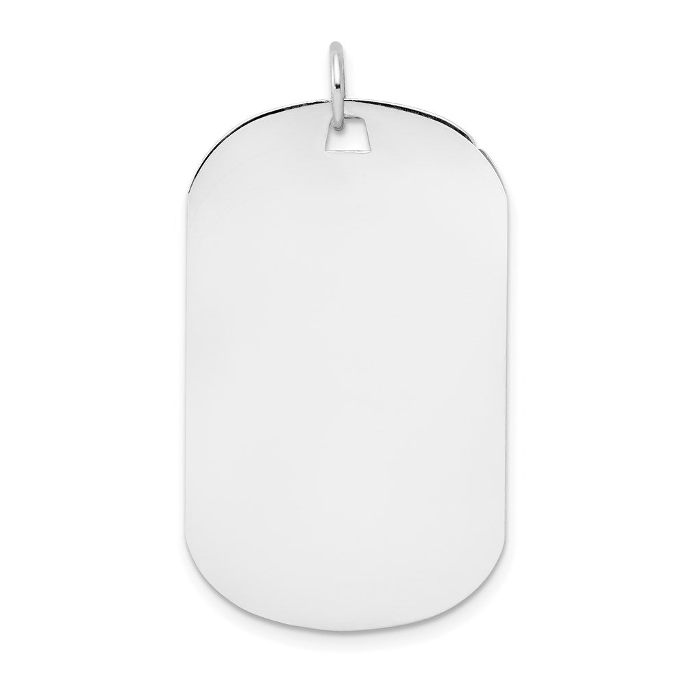14k White Gold Plain 34.6x .013 Gauge Engraveable Dog Tag Disc Charm