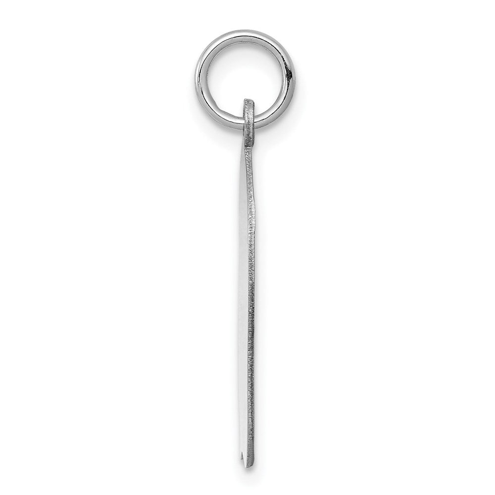 14k White Gold Plain Medium.009 Depth Facing Left Engravable Girl Charm