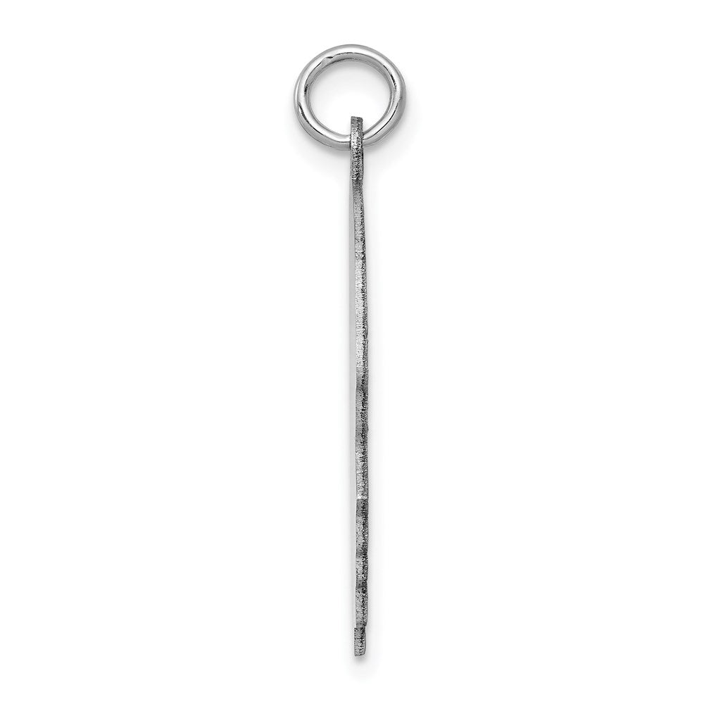 14k White Gold Plain Large.011 Depth Facing Right Engravable Boy Charm