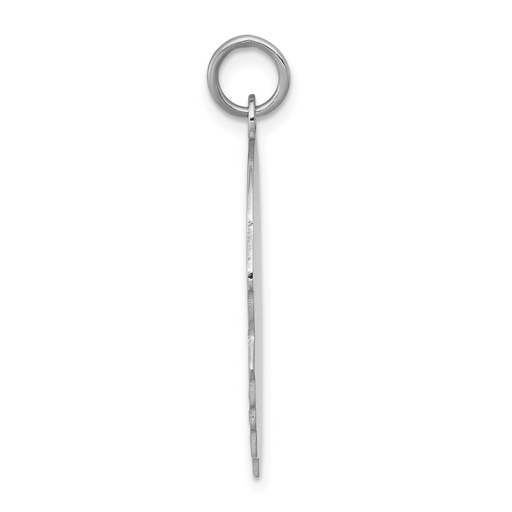 14k White Gold Plain Large.011 Depth Facing Left Engravable Boy Charm
