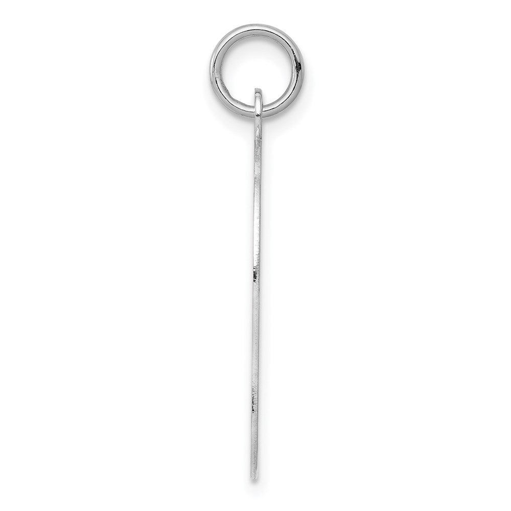 14k White Gold Plain Large.013 Depth Facing Left Engravable Girl Charm