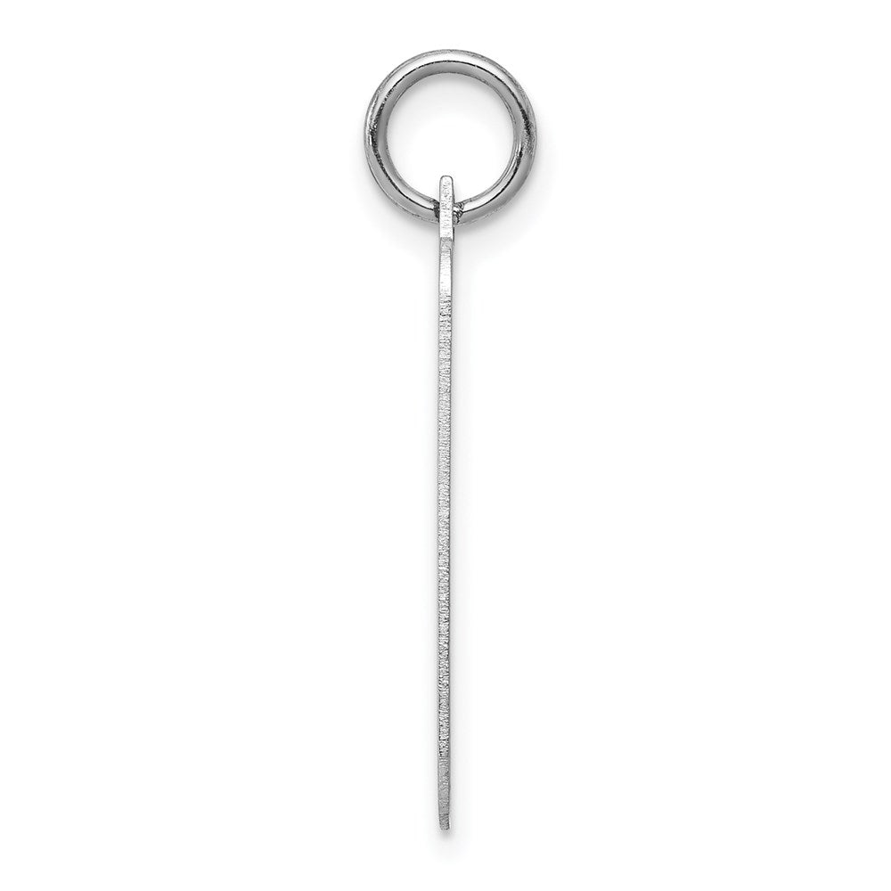 14k White Gold Plain 19.3x .018 Gauge Rectangular Engravable Charm