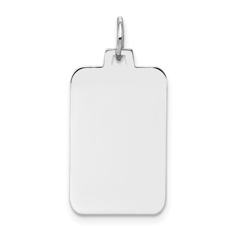14k White Gold Plain 19.3x .018 Gauge Rectangular Engravable Charm
