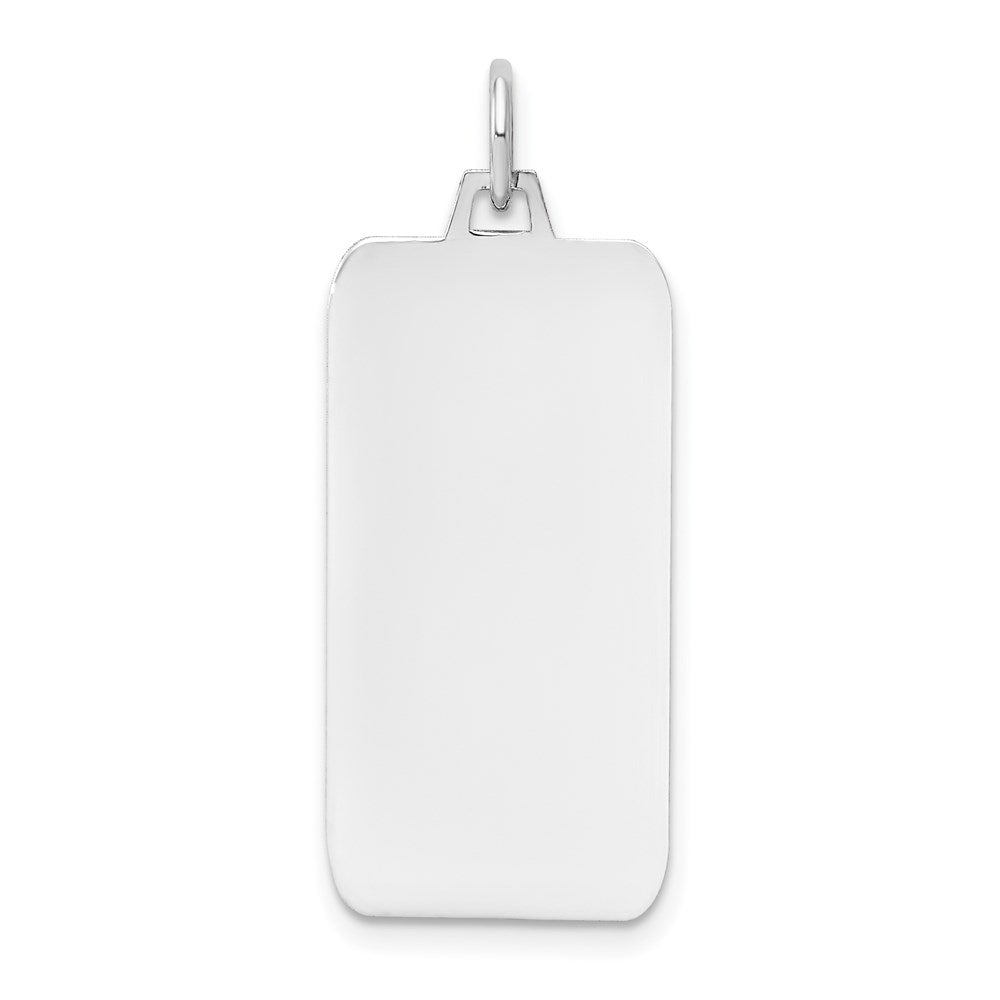 14k White Gold Plain 25.4x .013 Gauge Rectangular Engravable Charm