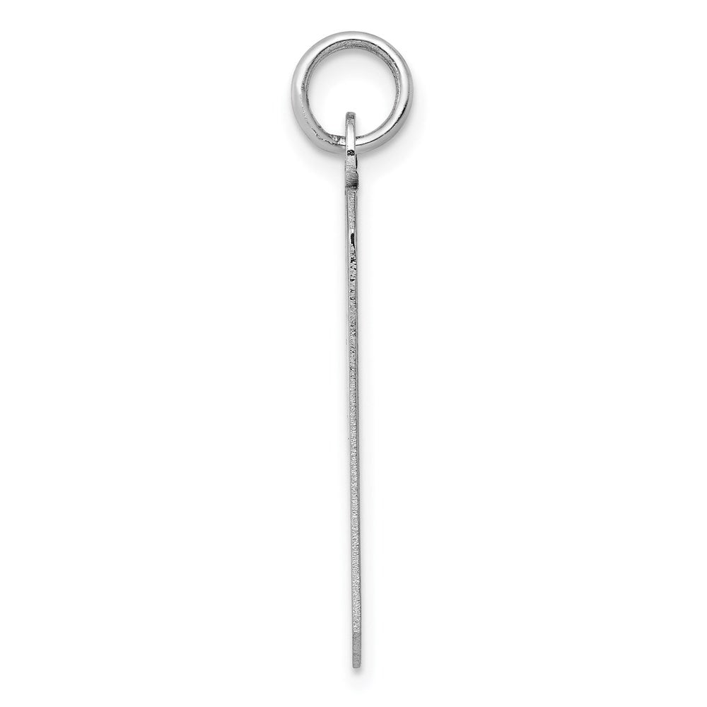 14k White Gold Plain .011 Gauge Rectangular Engravable 26x Disc Charm