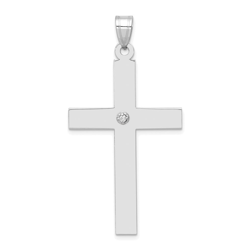 14k White Gold .03 carat Diamond Cross Pendant