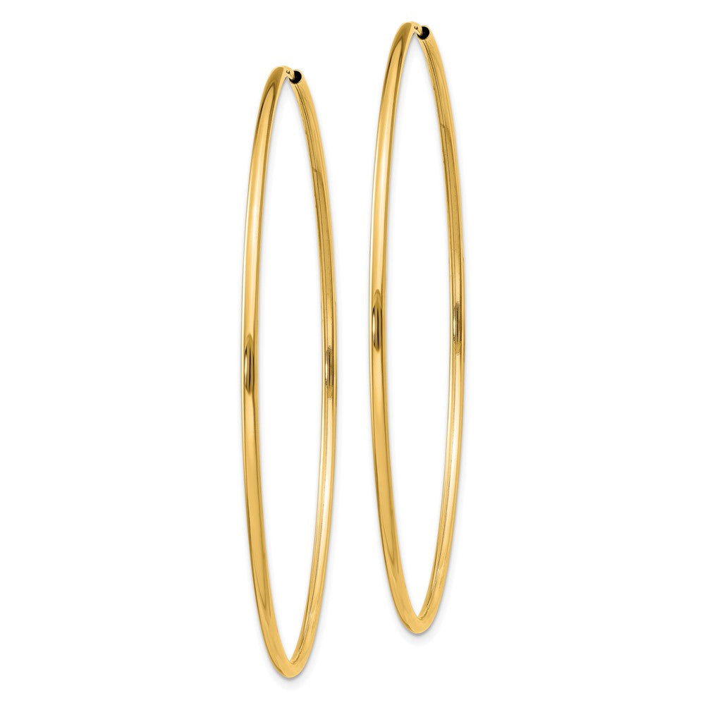 14k 1.5x Polished Round Endless Tube Hoop Earrings