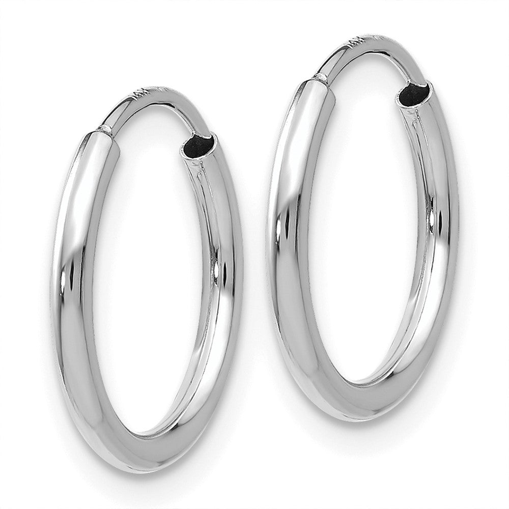 14k White Gold Polished Endless Hoop Earrings