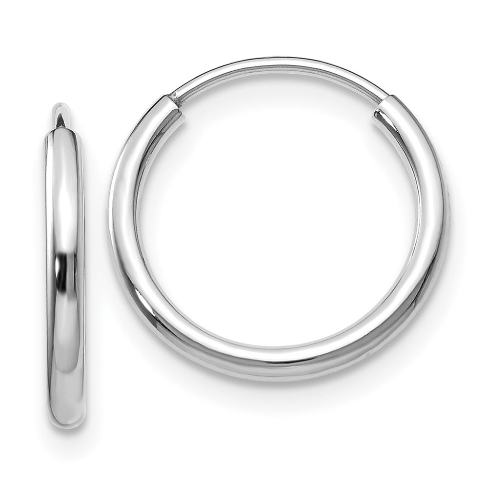 14k White Gold Polished Endless Hoop Earrings
