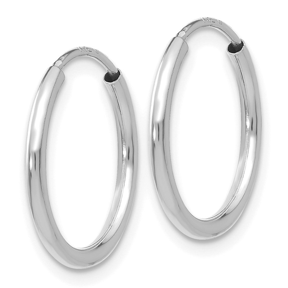 14k White Gold 1.5x Polished Endless Tube Hoop Earrings