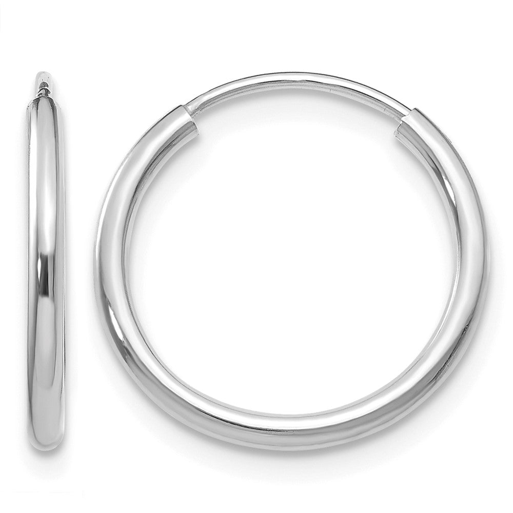 14k White Gold 1.5x Polished Endless Tube Hoop Earrings