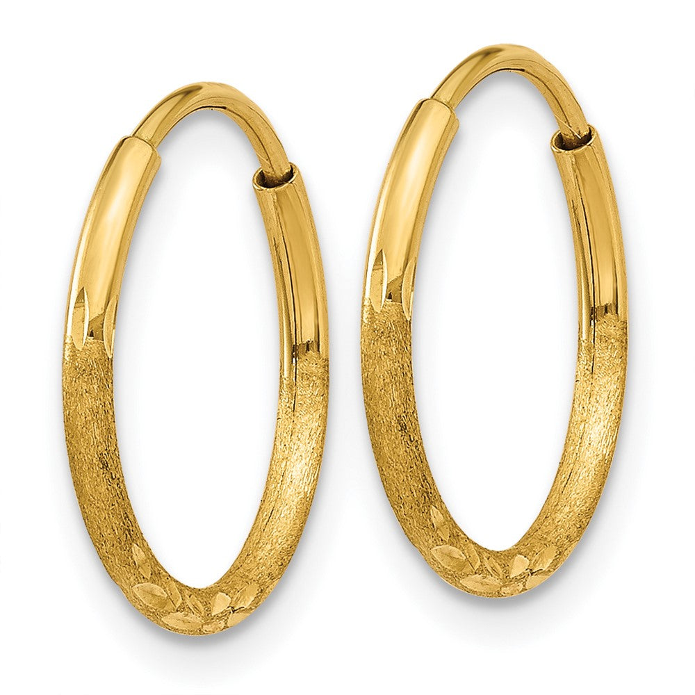 14k Diamond-cut Endless Hoop Earring