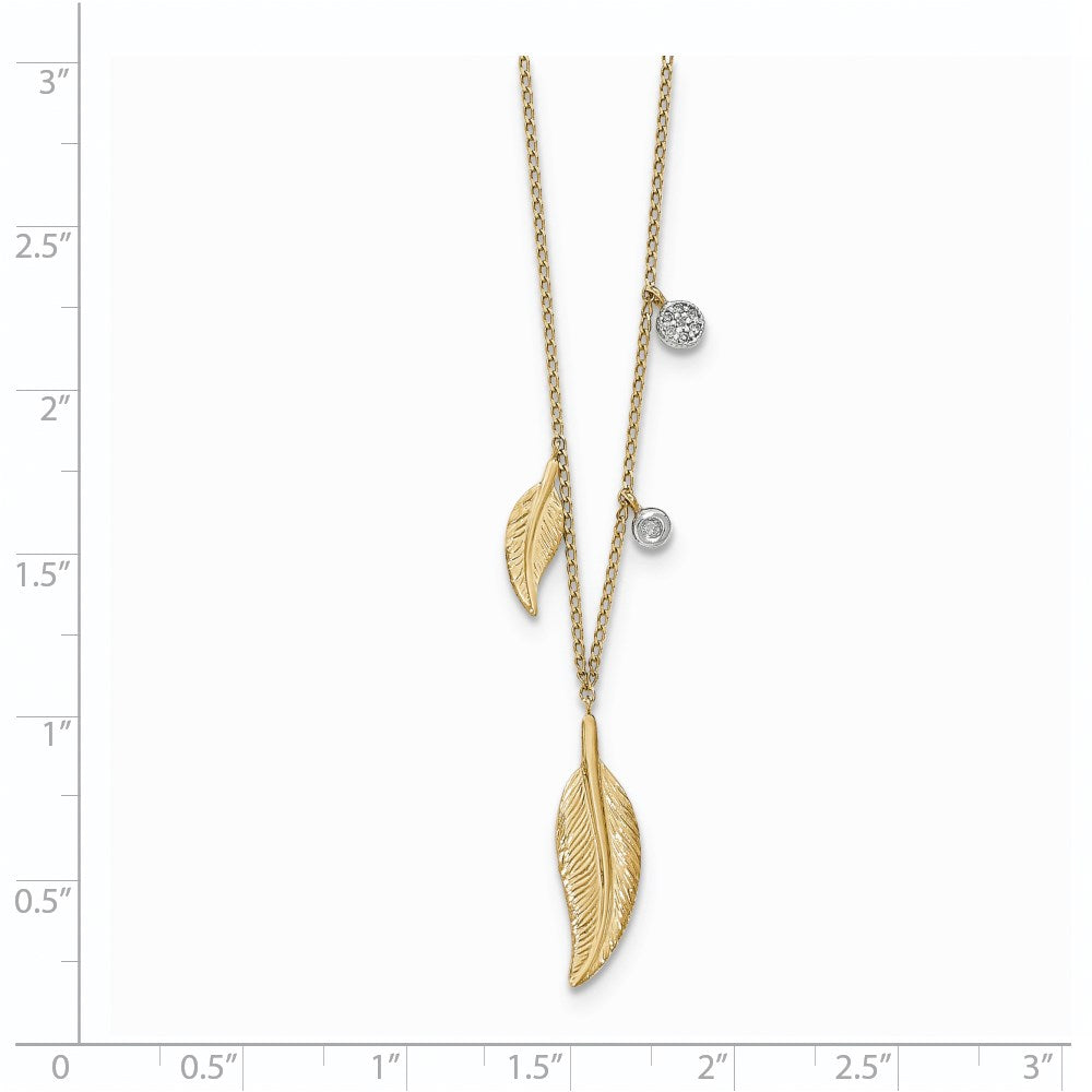 14K Diamond W/Feathers Necklace