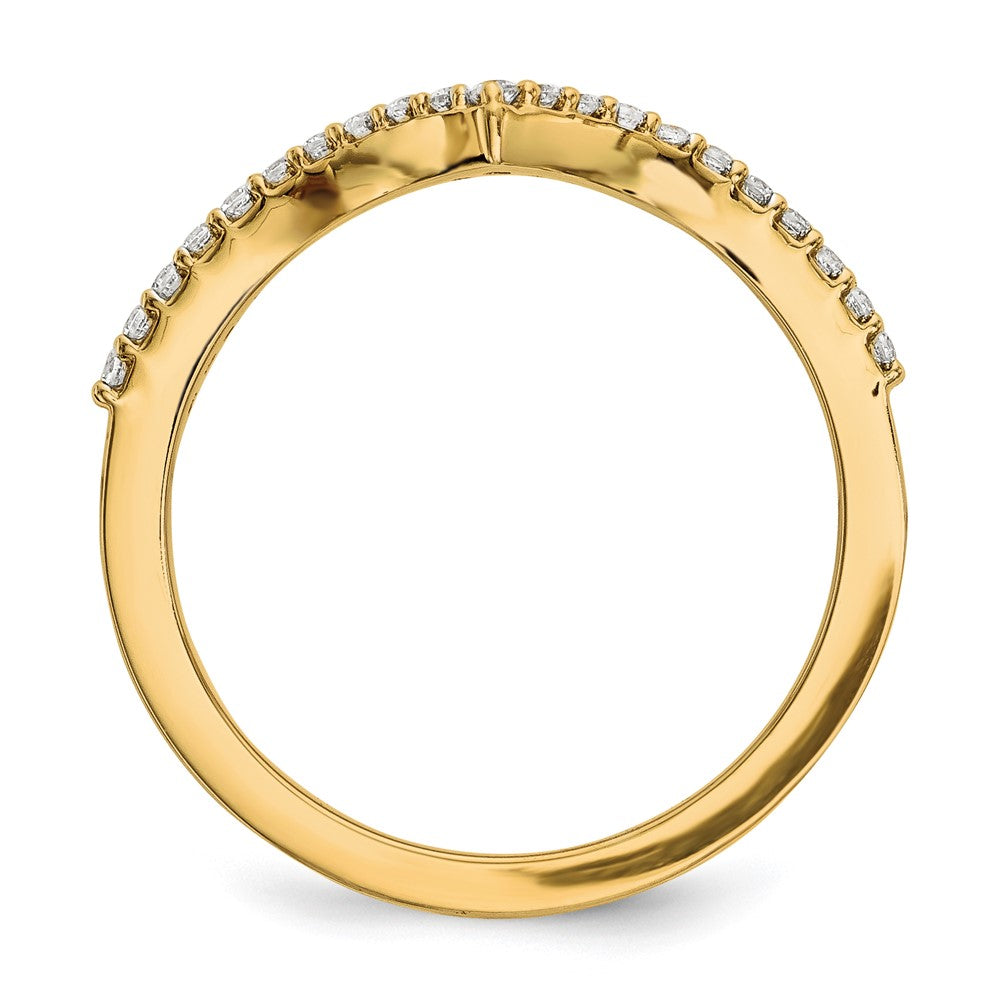 14k 1/6 carat Diamond V-Shape Band