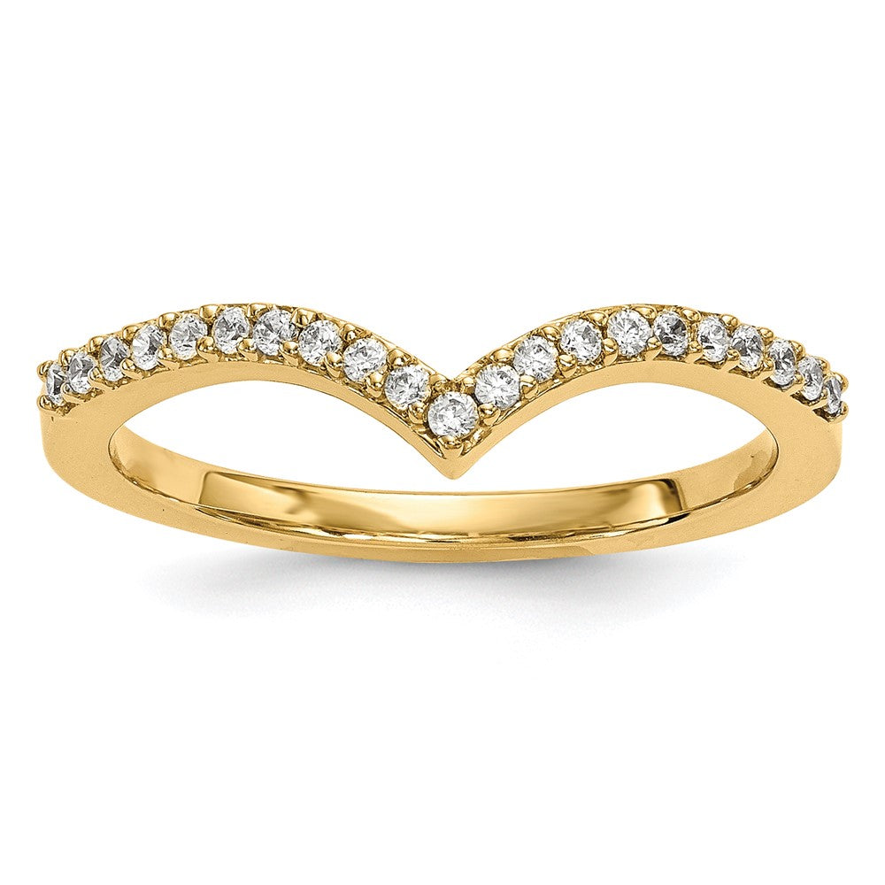 14k Diamond V Ring