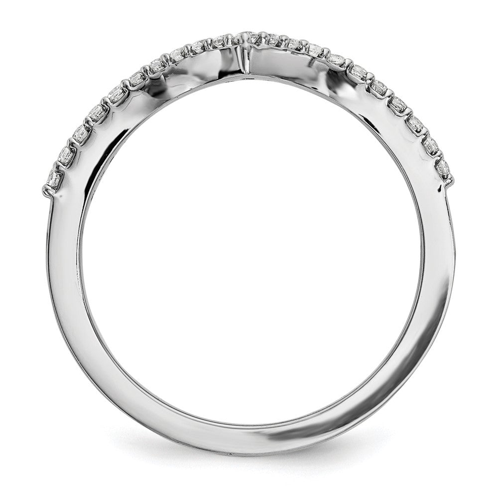 14k White Gold 1/6 carat Diamond V-Shape Band