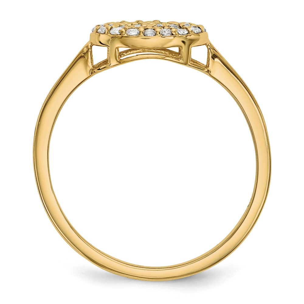 14k Diamond Cluster Oval Ring