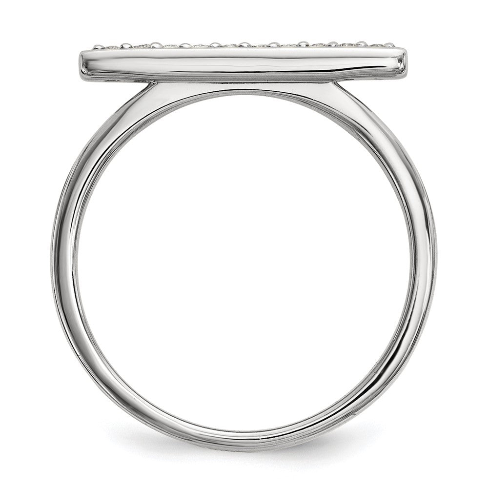 14k White Gold Diamond Bar Ring