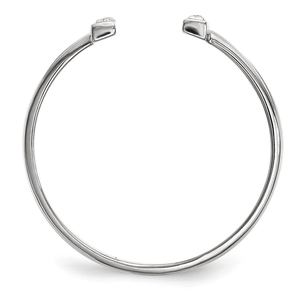 14k White Gold 1/10 carat Diamond Double Bar Ring