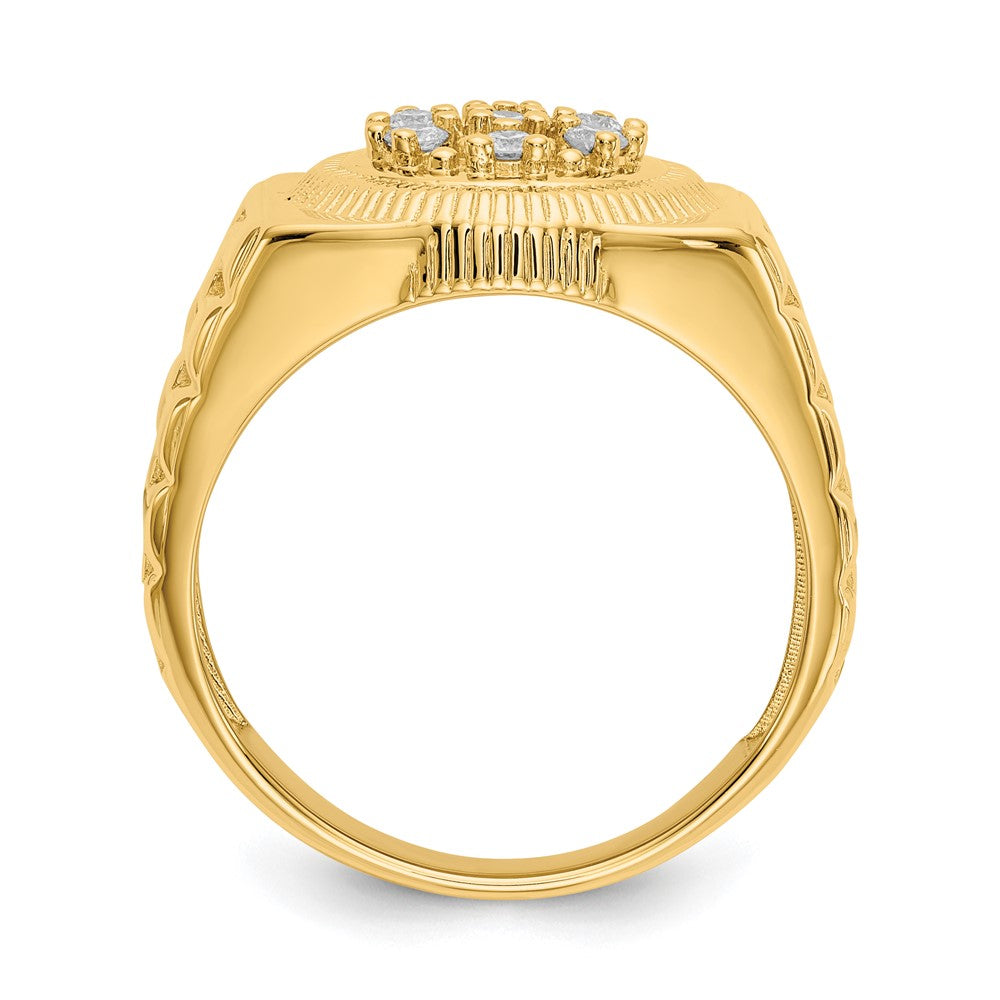 IB Goodman 14k 1/4 carat AAA Diamond Circular Top Mens Ring