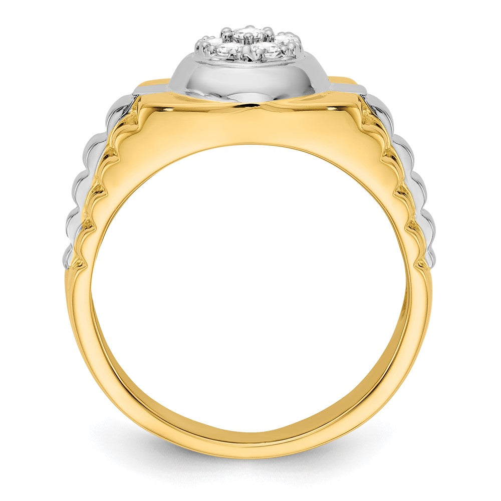 IB Goodman 14k Two-tone 1/5 carat VS Diamond Mens Cluster Ring