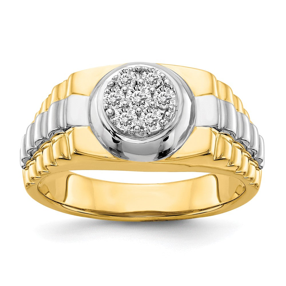 IB Goodman 14k Two-tone 1/5 carat VS Diamond Mens Cluster Ring