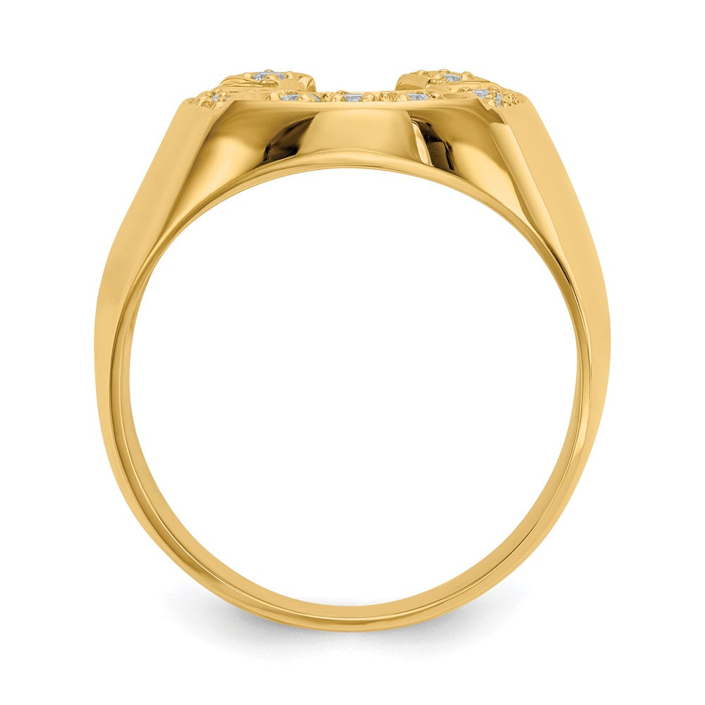 IB Goodman 14k 1/5 carat AAA Diamond Mens Horseshoe Ring