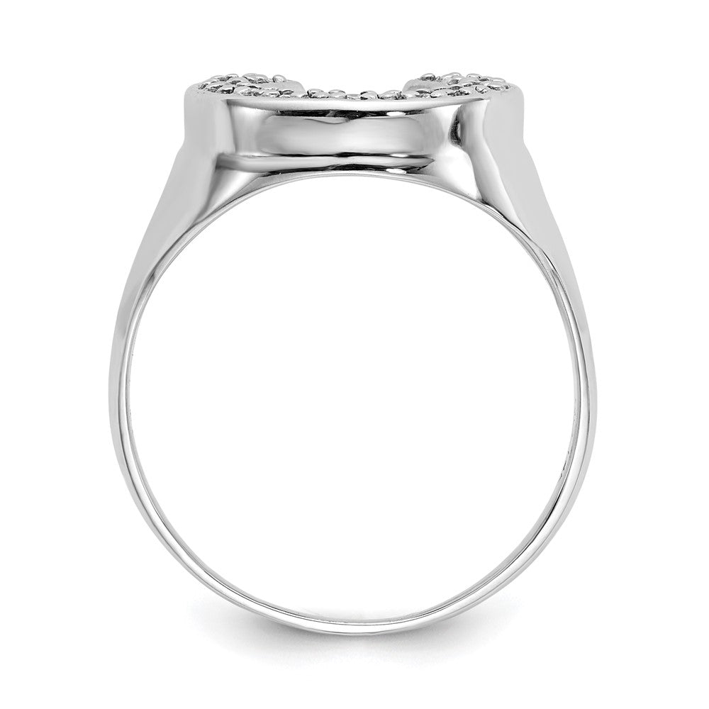 IB Goodman 14k White Gold 1/5 carat AA Diamond Mens Horseshoe Ring